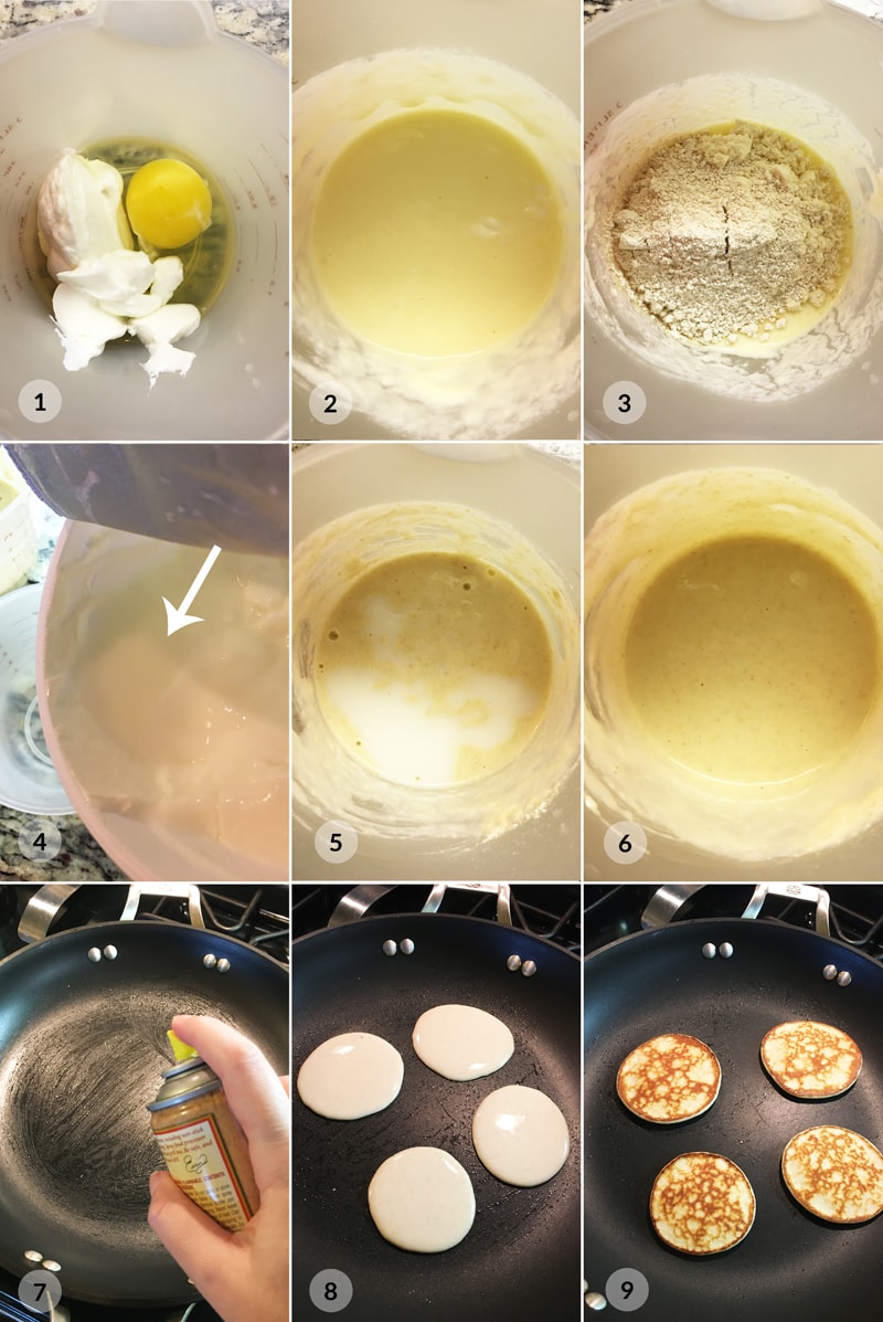 Tvarohové proteinové lívance - foto postup