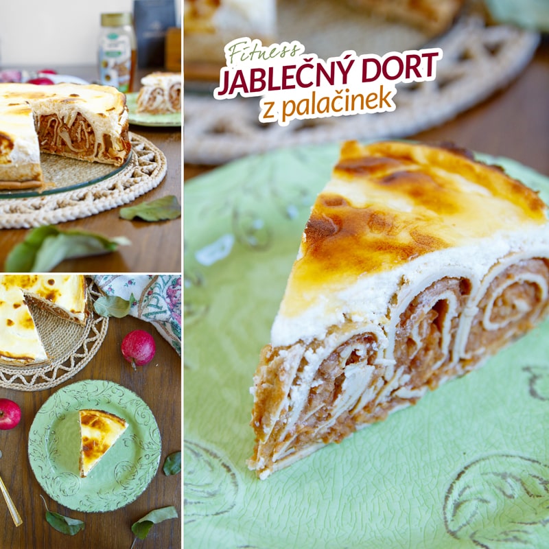 Fitness jablečný dort z palačinek - zdravý recept Bajola