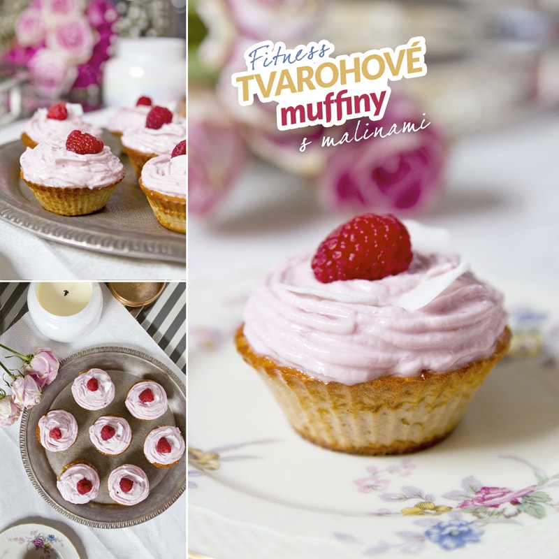 Fitness tvarohové muffiny maliny - recept Bajola