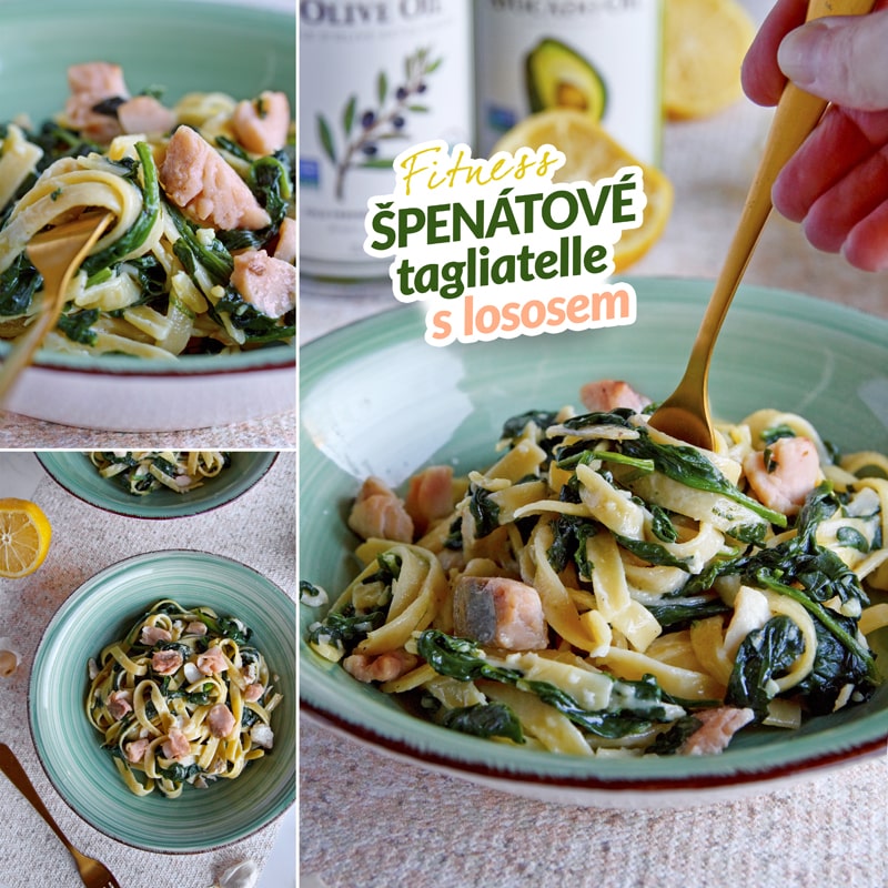 Fitness špenátové tagliatelle s lososem - recept Bajola