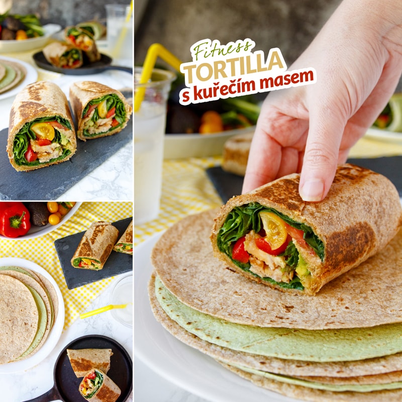 Fit tortilla s kuřecím masem burrito recept Bajola