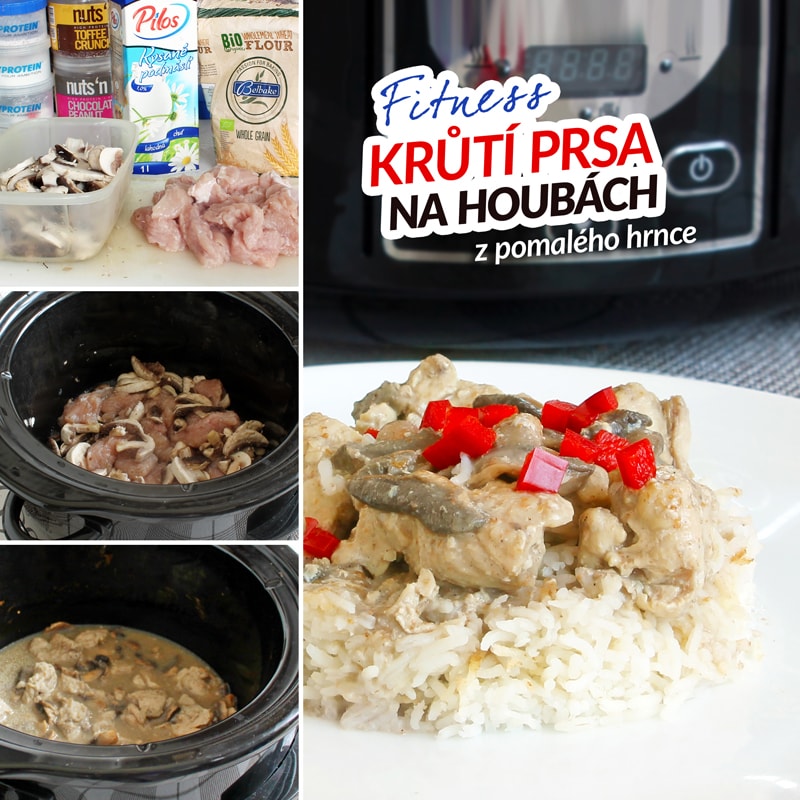 Fitness krůtí maso na houbách z pomalého hrnce - zdravý recept Bajola