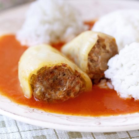 Fitness plněné papriky v rajské omáčce - recept Bajola