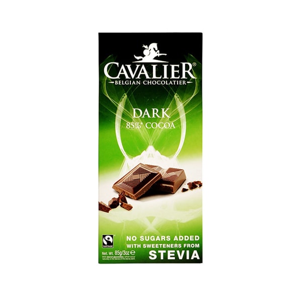 Hořká čokoláda Cavalier 85% bez cukru se stévií