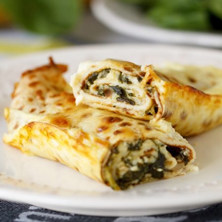 Fit zapečené palačinky naslano se špenátem - recept Bajola