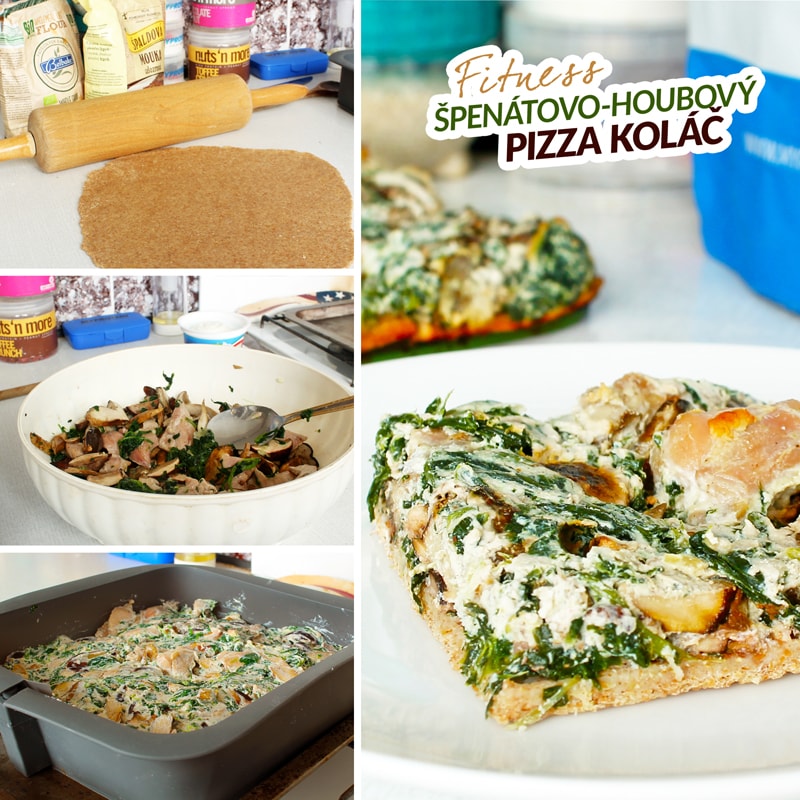 Fitness špenátovo-houbový pizza koláče - recept Bajola