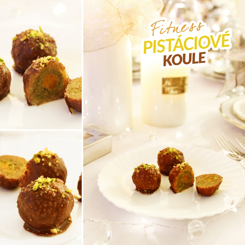 Fitness pistáciové koule v čokoládě - recept Bajola Fitness pistáciové koule v čokoládě - recept Bajola