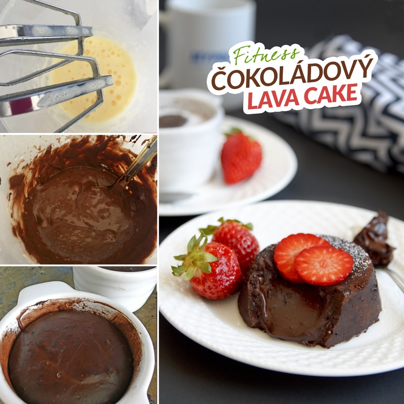 Fitness čokoládový lava cake - lávový dortík - fondant - zdravý recept Bajola