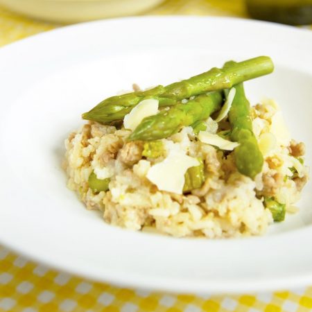 Fitness chřestové rizoto s krůtím masem - zdravý recept Bajola