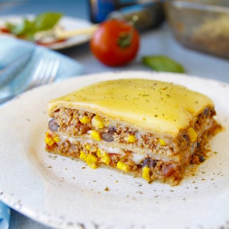 Fitness tortillové taco lavaš lasagne - zdravý recept Bajola