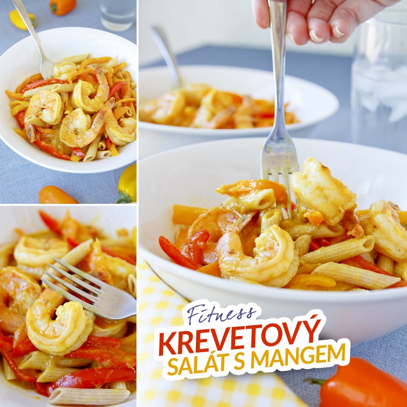 Fitness krevetový salát s mangem na kari - zdravý recept Bajola