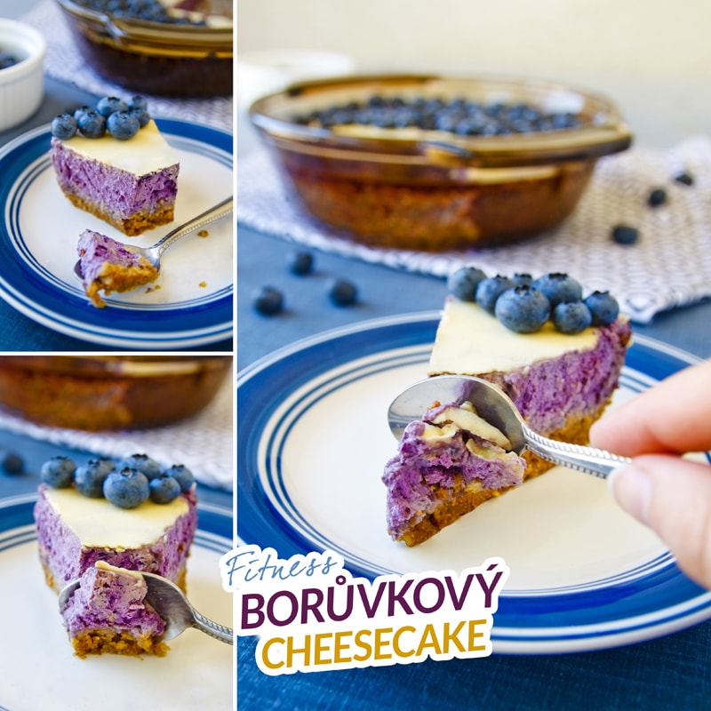 Fitness borůvkový koláč cheesecake - zdravý recept Bajola