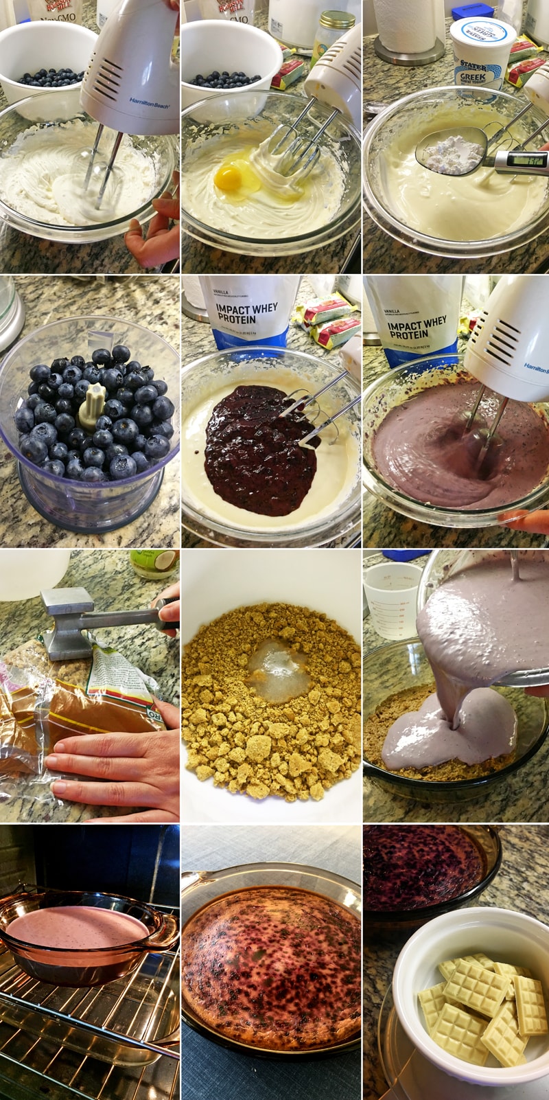 Fitness borůvkový koláč cheesecake - zdravý recept Bajola