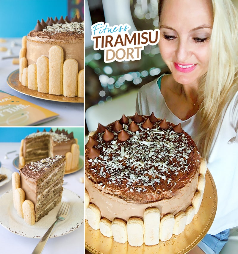 Fitness tiramisu narozeninový dort - zdravý recept Bajola