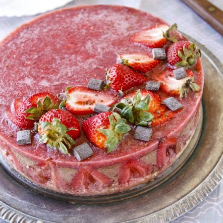 Čokoládový dort s jahodami - fitness recept Bajola