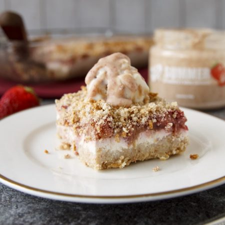 Rebarborový koláč s drobenkou - fitness zdravý recept Bajola