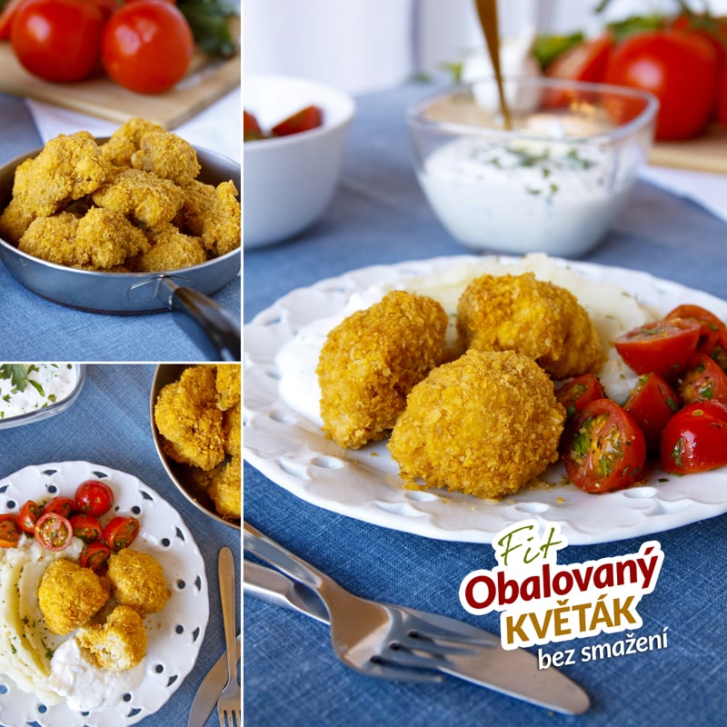 Fit obalovaný květák bez smažení - recept Bajola