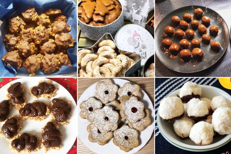 Fitness vánoční cukroví podle receptů Bajolafit - linecké, pařížské rohlíčky, vanilkové rohlíčky, kokosky, pistáciové koule, perníčky, burizonové hrudky