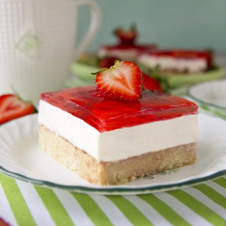 Fitness ovocná kostka s jahodami - zákusek - recept Bajola