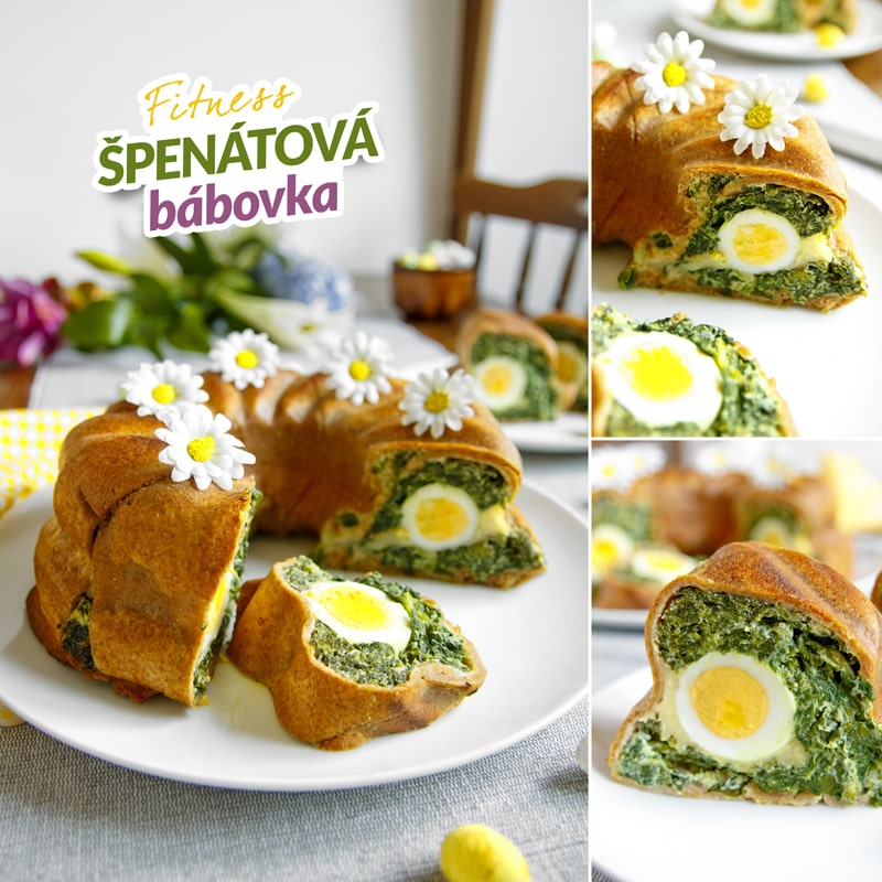 Fitness slaná velikonoční špenátová bábovka