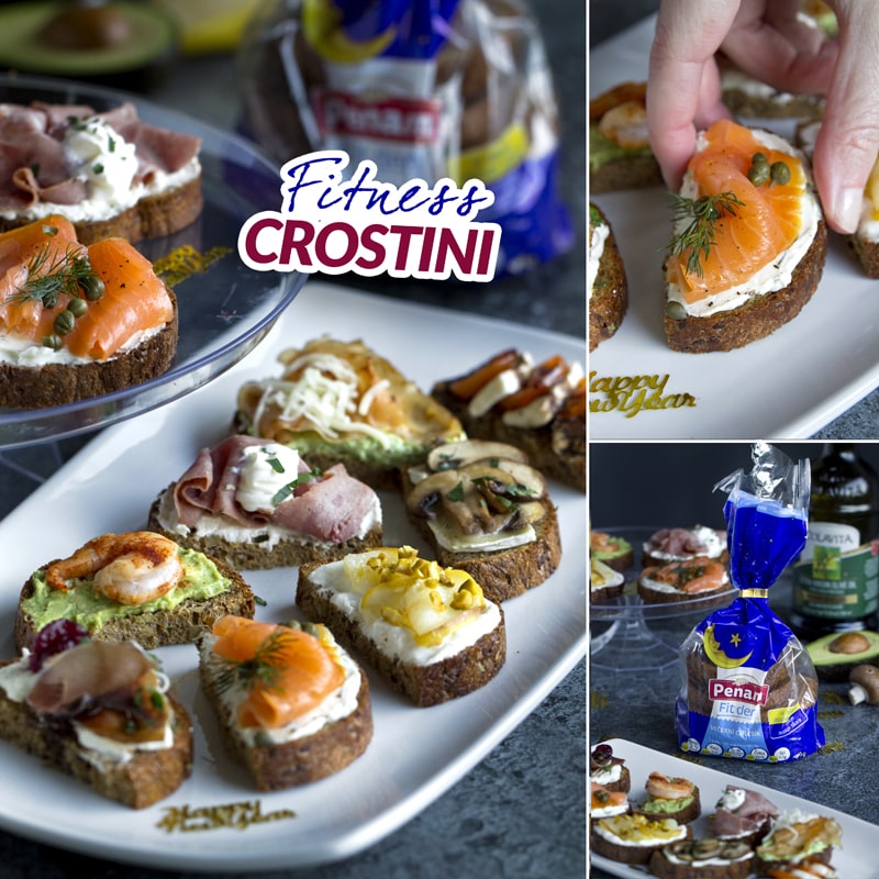 Fit jednohubky - crostini celozrnné - recept Bajola