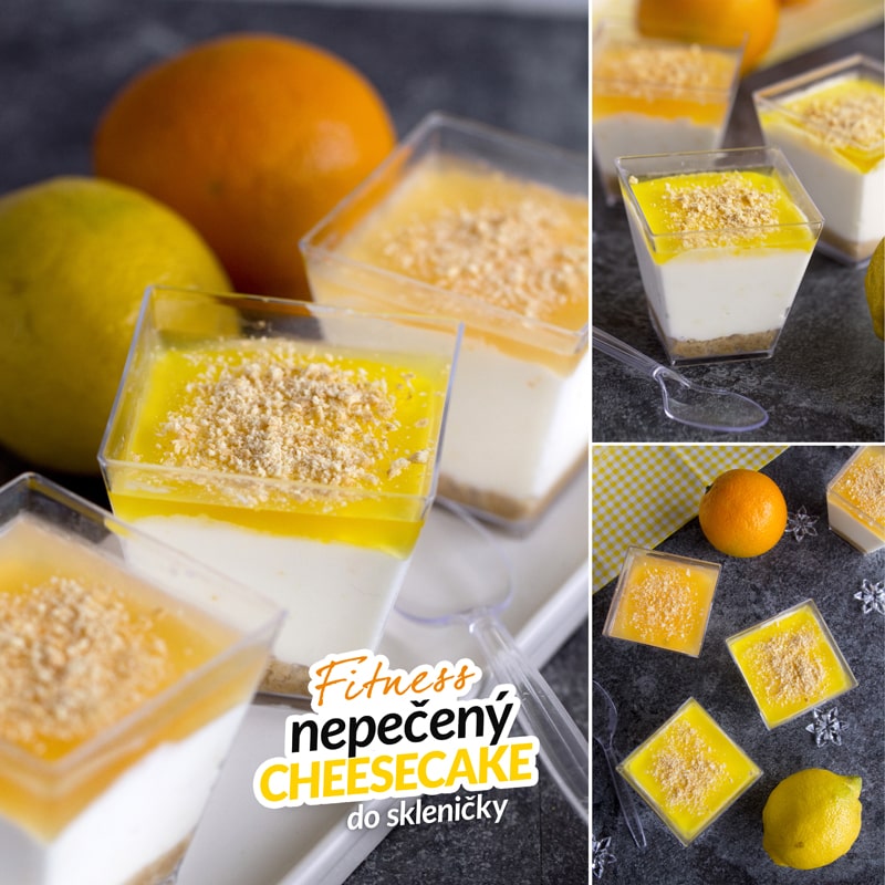 Fit nepečený cheesecake citrónový a pomerančový - recept Bajola