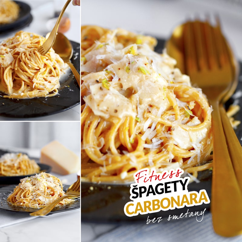 Fit špagety Carbonara bez slaniny - recept Bajola