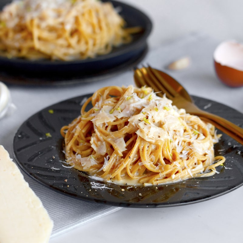 Fitness špagety Carbonara bez smetany - recept Bajola
