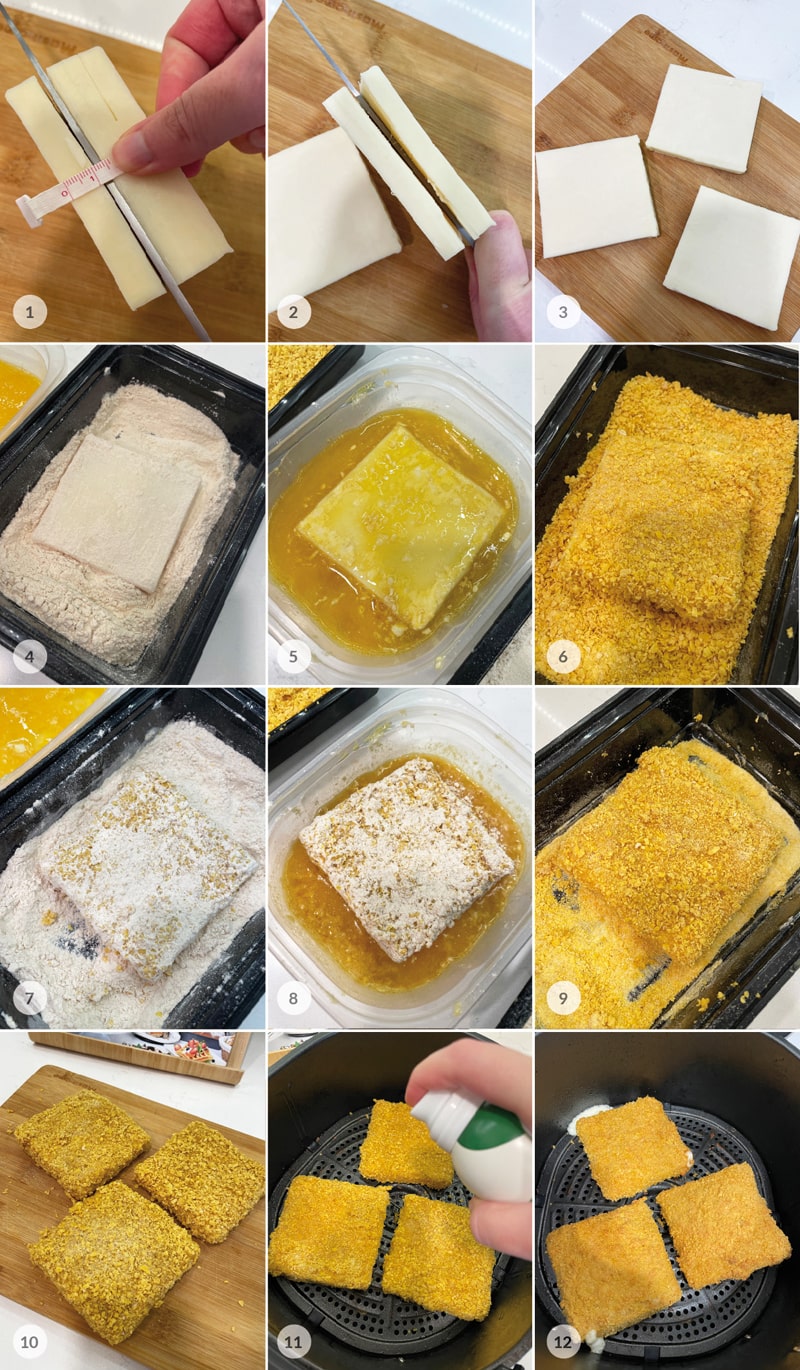 Smažený sýr v horkovzdušné fritéze - foto postup