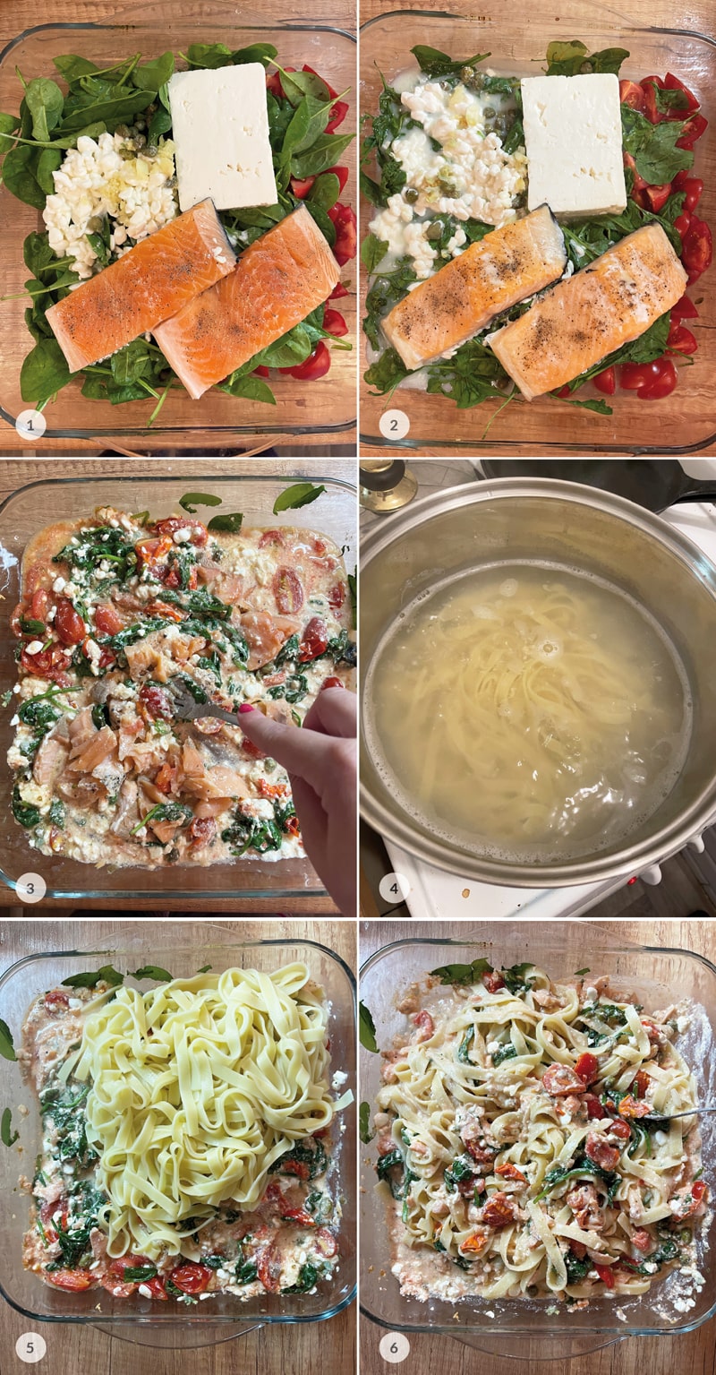 Lososové těstoviny z jednoho pekáče - zdravý recept Bajolafit